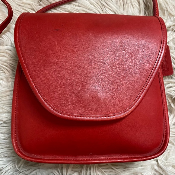 Authentic Vintage Coach Red Lindsay Crossbody
